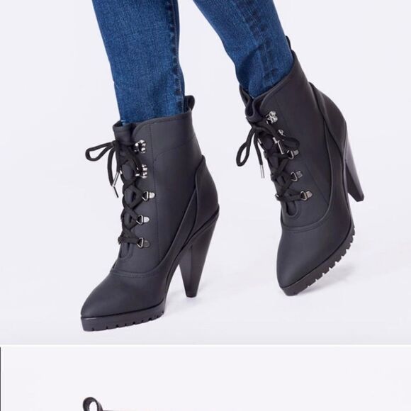 Veronica Beard Lug Sole Leather Boots with Laces  Size 36 - Picture 1 of 9